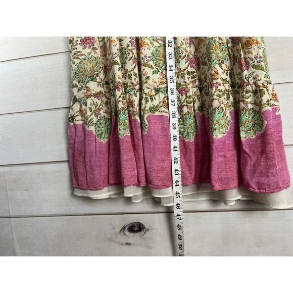 Farmers Market Dress Womens Small Multicolor Floral Boho Maxi 3/4 Sleeve Tiered - Picture 8 of 10